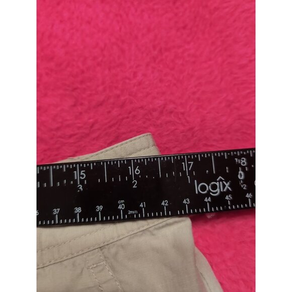 Chaps Denim Women’s Cargo Capri Pants Khaki Beige Size 10 Drawstring Hem Pockets - Picture 5 of 7